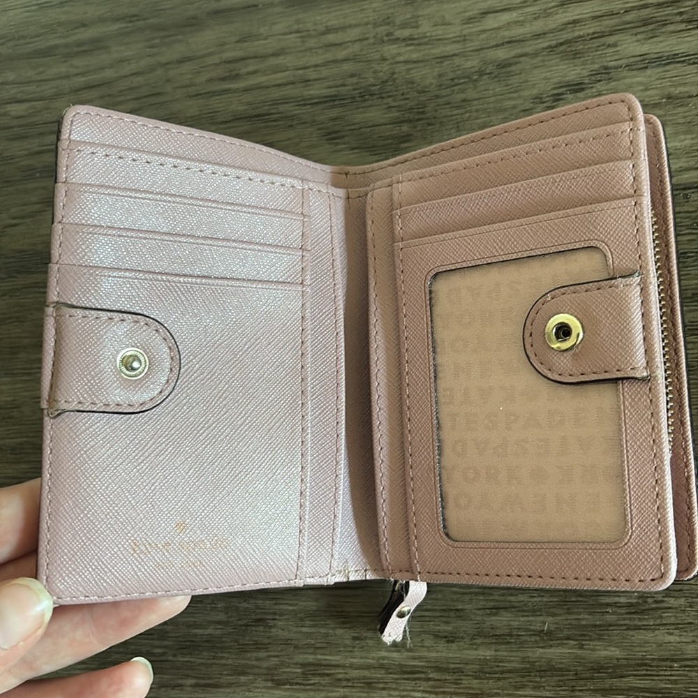 Lot of 2x [Kate Spade] Bi-Fold & Tri-Fold Pink Small Snap Button Close Wallets - Picture 5 of 16